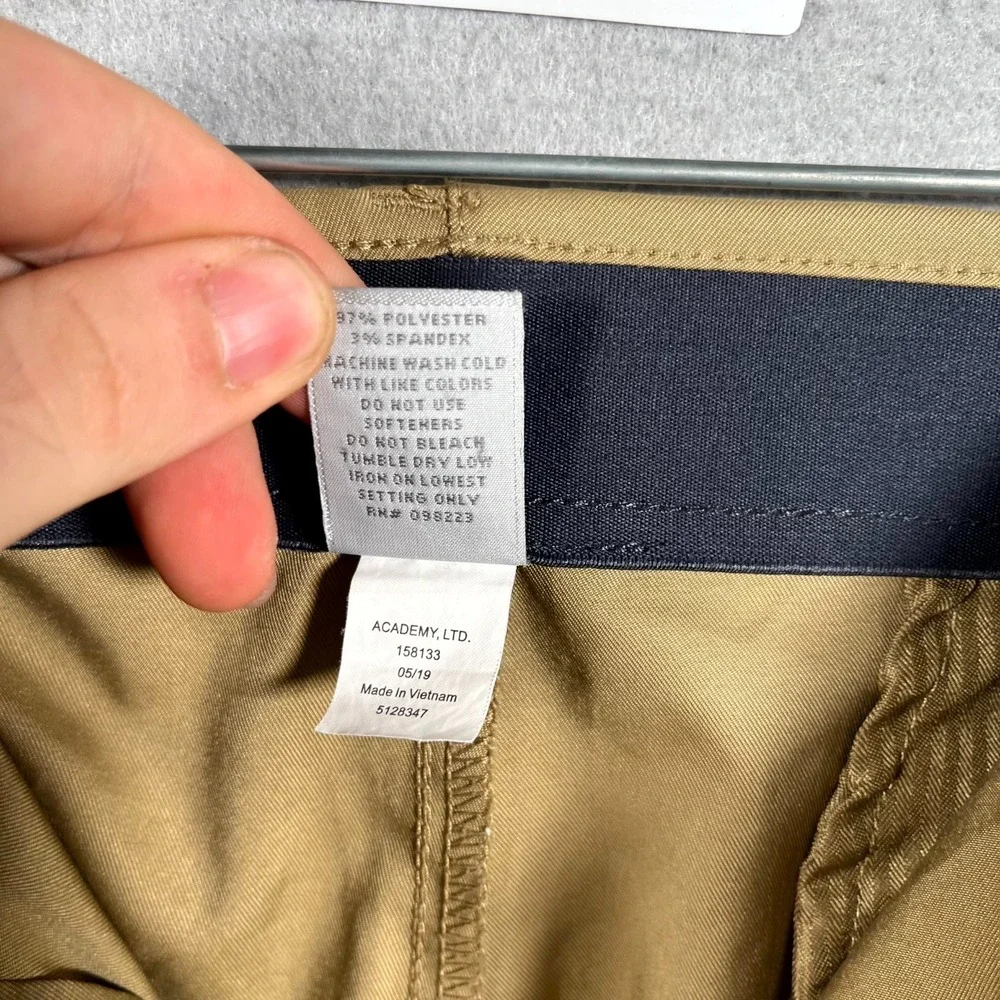 BCG Performance Chino Shorts Mens 42 Brown Stretch Athletic Flat Front Casual‎